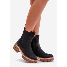Bottines Chelsea isolées à fermeture éclair, Noir Linneviae le noir 1