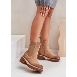Camel - Bottines Chelsea isolées Linneviae avec fermeture éclair brun 2