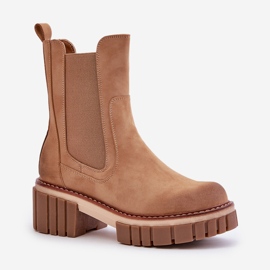 Camel - Bottines Chelsea isolées Linneviae avec fermeture éclair brun 4