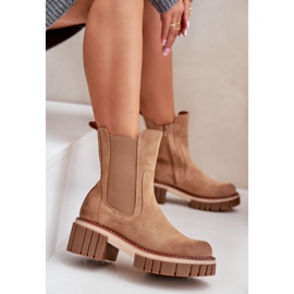 Camel - Bottines Chelsea isolées Linneviae avec fermeture éclair brun 6