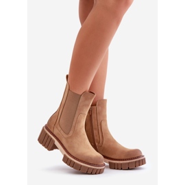Camel - Bottines Chelsea isolées Linneviae avec fermeture éclair brun 1