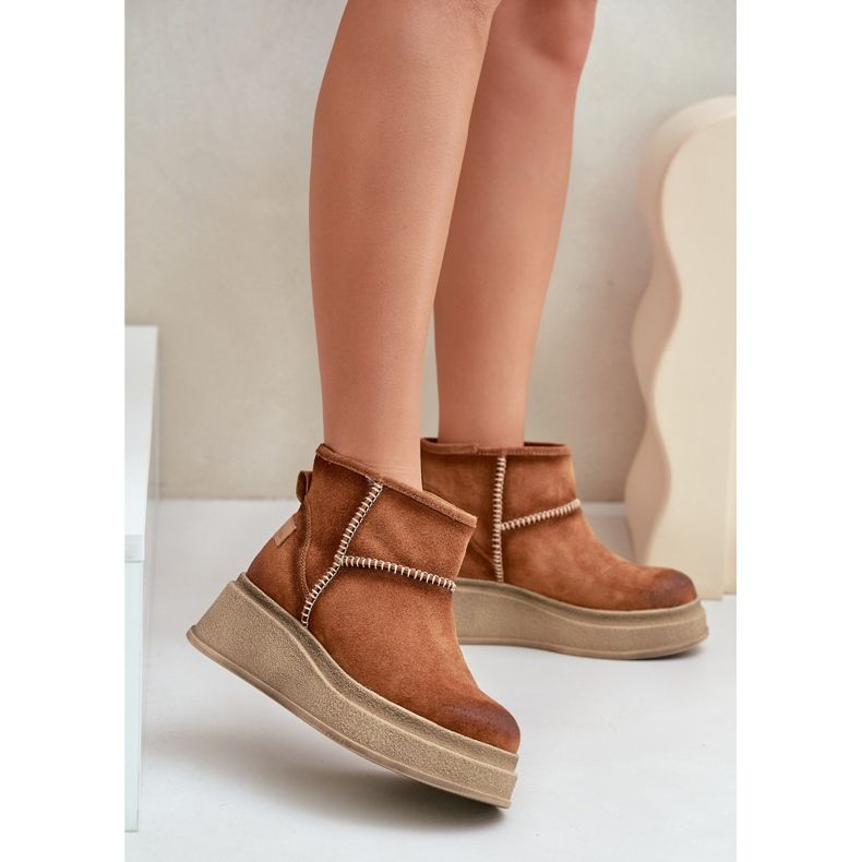 Bottes De Neige En Cuir Daim Sur Plateforme Et Compensées Marron Maciejka 06769-29 Marron brun 2