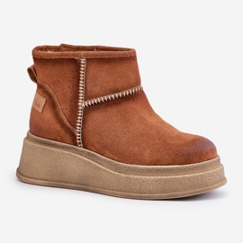 Bottes De Neige En Cuir Daim Sur Plateforme Et Compensées Marron Maciejka 06769-29 Marron brun 4