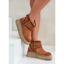 Bottes De Neige En Cuir Daim Sur Plateforme Et Compensées Marron Maciejka 06769-29 Marron brun 5