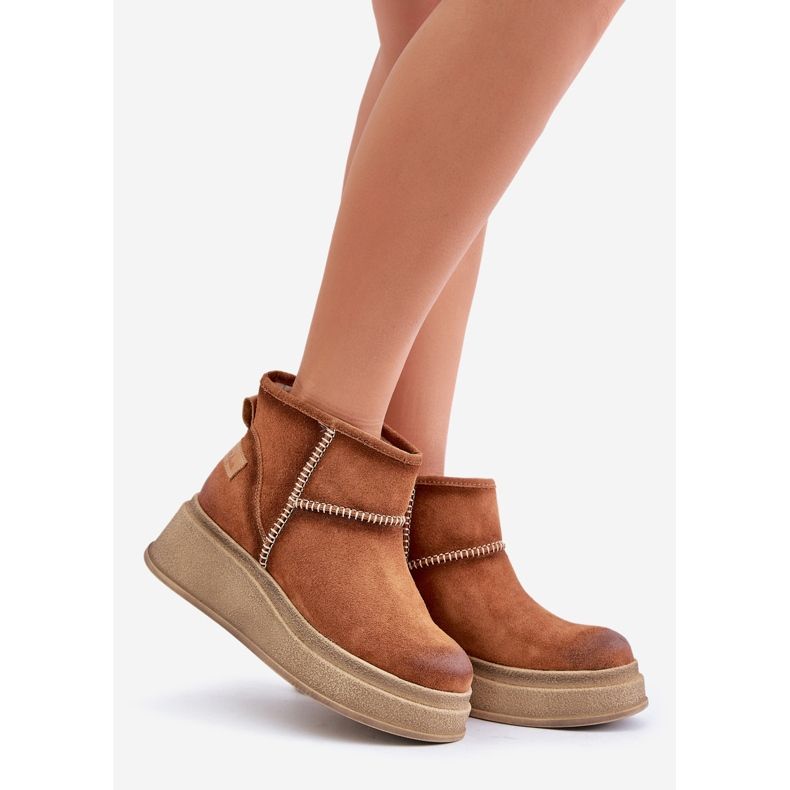 Bottes De Neige En Cuir Daim Sur Plateforme Et Compensées Marron Maciejka 06769-29 Marron brun 1