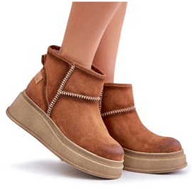 Bottes De Neige En Cuir Daim Sur Plateforme Et Compensées Marron Maciejka 06769-29 Marron brun 8