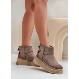 Bottes de Neige en Cuir Daim avec Plateforme et Compensée Maciejka 06769-02 Marron Foncé brun 3