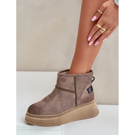 Bottes de Neige en Cuir Daim avec Plateforme et Compensée Maciejka 06769-02 Marron Foncé brun 6