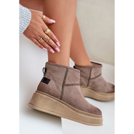 Bottes de Neige en Cuir Daim avec Plateforme et Compensée Maciejka 06769-02 Marron Foncé brun 7