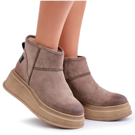 Bottes de Neige en Cuir Daim avec Plateforme et Compensée Maciejka 06769-02 Marron Foncé brun 8