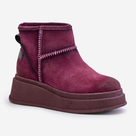 Bottes De Neige En Cuir Daim Sur Plateforme Et Compensée Maciejka 06769-23 Bordeaux rouge 4