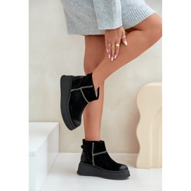 Bottes De Neige En Cuir Daim Sur Plateforme Et Compensée Maciejka 06769-01 Noir le noir 3