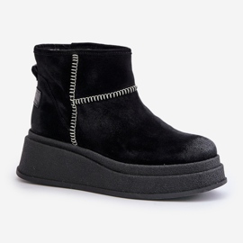 Bottes De Neige En Cuir Daim Sur Plateforme Et Compensée Maciejka 06769-01 Noir le noir 4