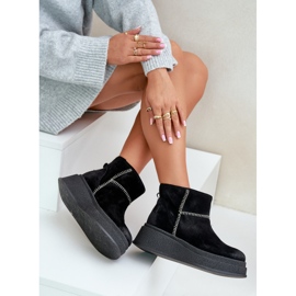 Bottes De Neige En Cuir Daim Sur Plateforme Et Compensée Maciejka 06769-01 Noir le noir 7