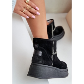 Bottes De Neige En Cuir Daim Sur Plateforme Et Compensée Maciejka 06769-01 Noir le noir 8