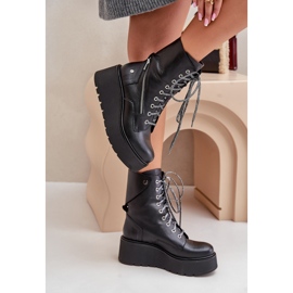 Bottes de Travail en Cuir à Plateforme et Compensée Maciejka 06676-01 Noir le noir 5