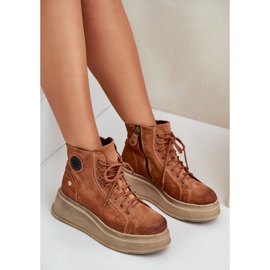Bottines En Daim Sur Plateforme Massive Maciejka 06309-29 Marron brun 7