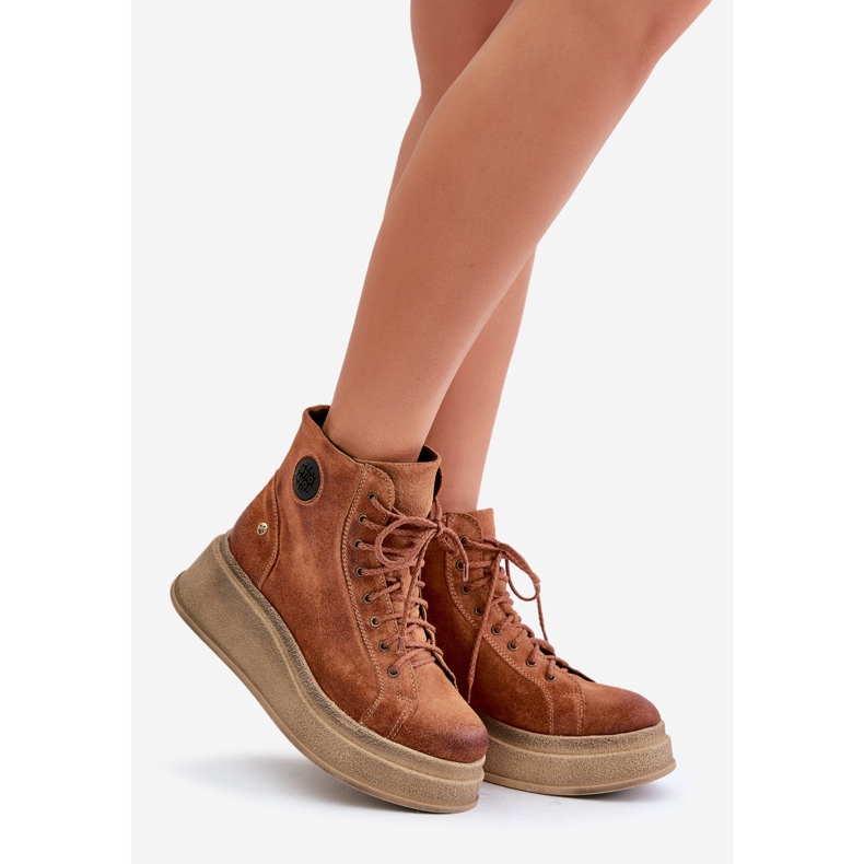 Bottines En Daim Sur Plateforme Massive Maciejka 06309-29 Marron brun 1