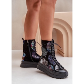 Bottes En Cuir Daim Sur Plateforme Chaude Maciejka 06565-01 Noir le noir 3