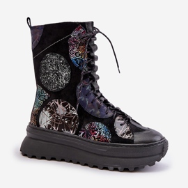 Bottes En Cuir Daim Sur Plateforme Chaude Maciejka 06565-01 Noir le noir 4
