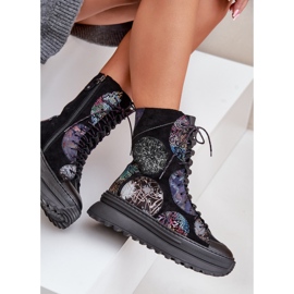 Bottes En Cuir Daim Sur Plateforme Chaude Maciejka 06565-01 Noir le noir 7