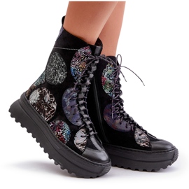 Bottes En Cuir Daim Sur Plateforme Chaude Maciejka 06565-01 Noir le noir 8
