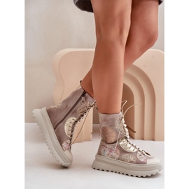 Bottes en Cuir Daim sur Plateforme Chaude Maciejka 06565-04 Beige 5