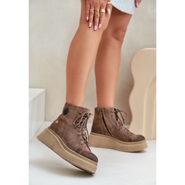 Bottines en Daim à Plateforme Massive Maciejka 06309-02 Marron Foncé brun 2