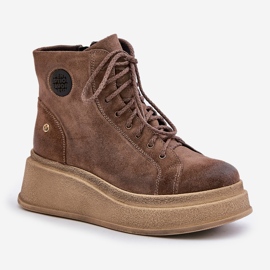 Bottines en Daim à Plateforme Massive Maciejka 06309-02 Marron Foncé brun 4