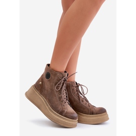Bottines en Daim à Plateforme Massive Maciejka 06309-02 Marron Foncé brun 1