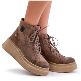 Bottines en Daim à Plateforme Massive Maciejka 06309-02 Marron Foncé brun 8