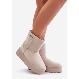 Bottes de neige hautes à plateforme pour femmes Big Star OO274897 Beige clair 1