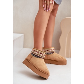 Bottes de neige pour femmes avec motif sur plateforme Camel Avatharia brun 3