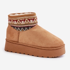 Bottes de neige pour femmes avec motif sur plateforme Camel Avatharia brun 5
