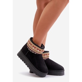 Bottes De Neige Pour Femmes Avec Motif Sur Plateforme Noir Avatharia 1