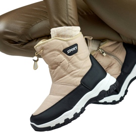 Bottes de neige avec revers pour femme, beige 9159-4BE 1