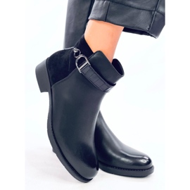Chelsea boots femme pleine fleur et suède, Amil Noir 2