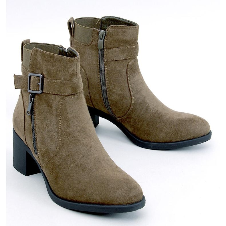 Bottines classiques à talons hauts par Irving Green vert 1