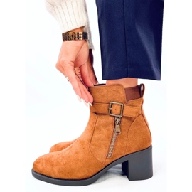 Bottines à talons hauts classiques Irving Camel brun 3