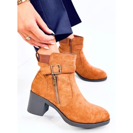 Bottines à talons hauts classiques Irving Camel brun 5
