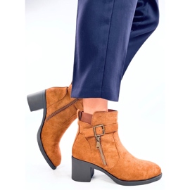 Bottines à talons hauts classiques Irving Camel brun 4