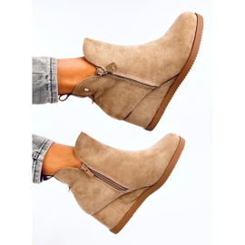 Paxten Bottines compensées en daim kaki beige 4