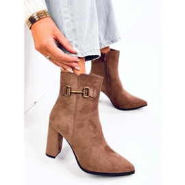 Mahoni Bottines en daim kaki brun 2