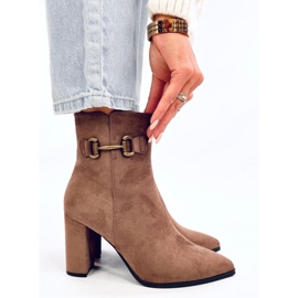 Mahoni Bottines en daim kaki brun 4