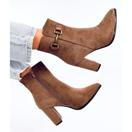 Mahoni Bottines en daim kaki brun 3
