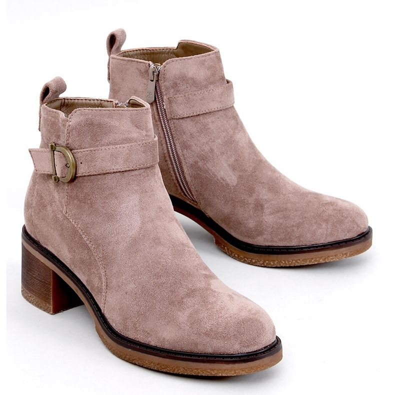 Duncans Bottines à talons bas kaki beige 1