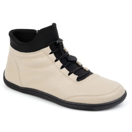 WASAK Chaussures femme pieds nus, doublées laine, cuir 0767W écru beige 1