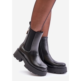 Bottines Chelsea avec fermeture éclair, Cuir Eco Noir Ninnet 1