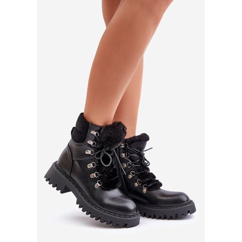 Chaussures de randonnée isolées avec fermeture éclair en éco-cuir, noir Willatta 1