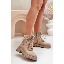 Bottes isolées avec fermeture éclair en éco-cuir, Beige Willatta 2